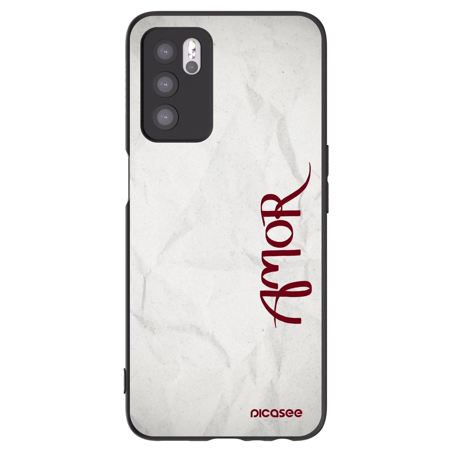 Picasee fekete szilikon tok az alábbi mobiltelefonokra OPPO A16s - Amor