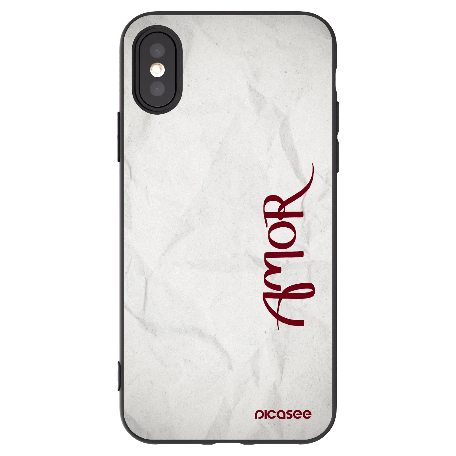 Picasee fekete szilikon tok az alábbi mobiltelefonokra Apple iPhone X/XS - Amor