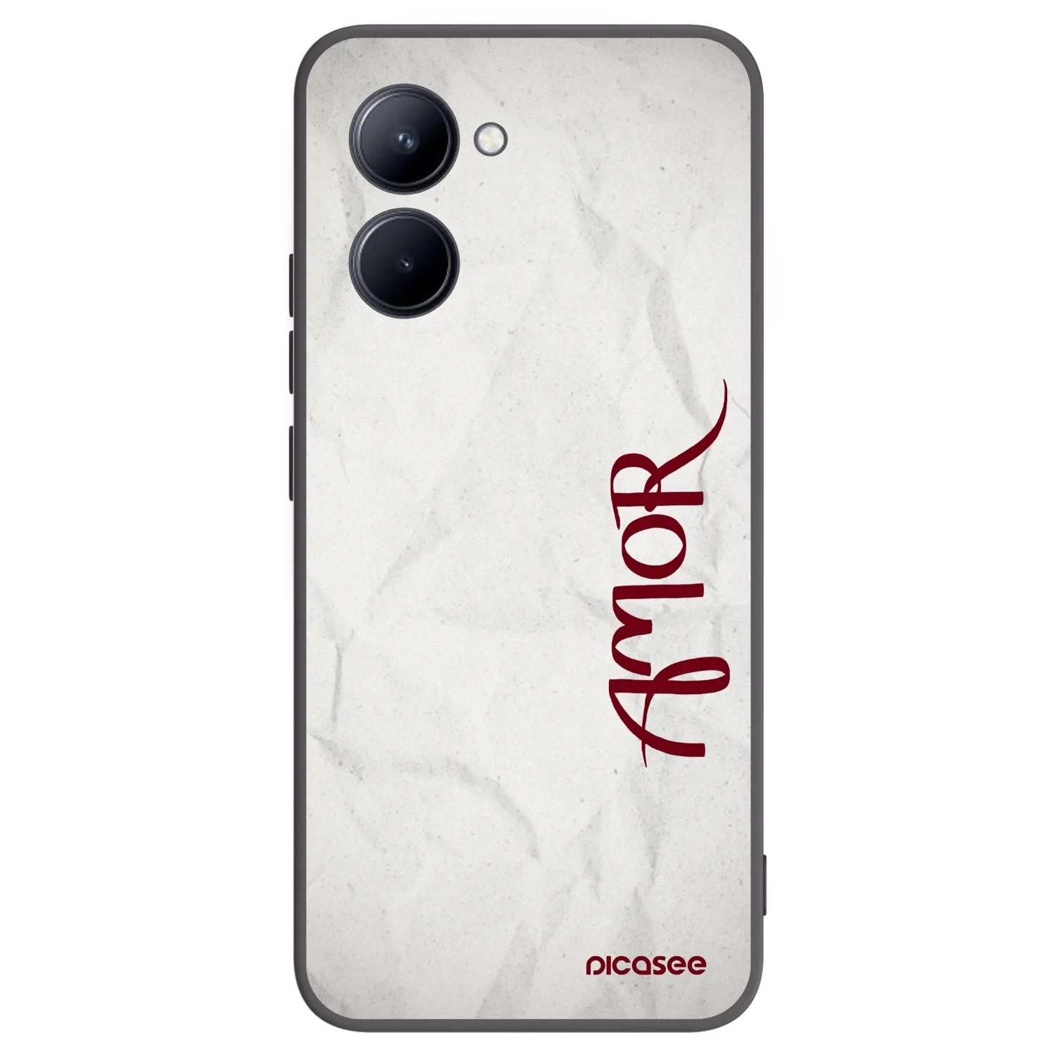 Picasee fekete szilikon tok az alábbi mobiltelefonokra Realme C33 (2023) - Amor