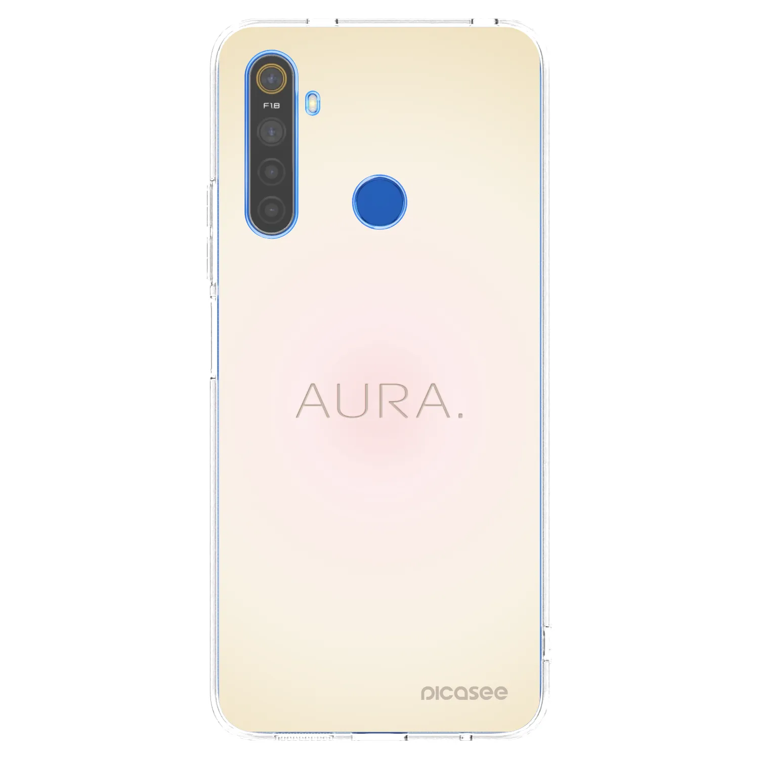 Picasee átlátszó szilikon tok az alábbi mobiltelefonokra Realme 5 - Aura