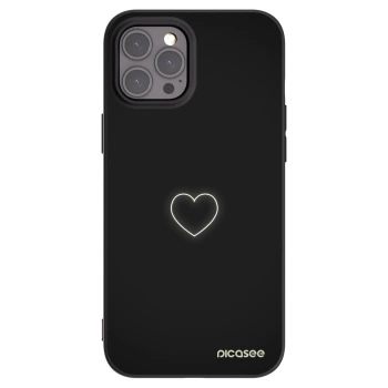 Picasee fekete szilikon tok az alábbi mobiltelefonokra Apple iPhone 12 Pro Max - Heart