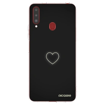 Picasee átlátszó szilikon tok az alábbi mobiltelefonokra Samsung Galaxy A20s - Heart