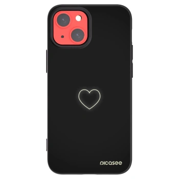 Picasee fekete szilikon tok az alábbi mobiltelefonokra Apple iPhone 13 mini - Heart