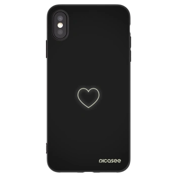 Picasee fekete szilikon tok az alábbi mobiltelefonokra Apple iPhone XS Max - Heart
