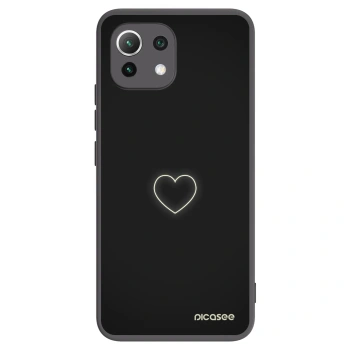Picasee fekete szilikon tok az alábbi mobiltelefonokra Xiaomi 11 Lite 5G NE - Heart