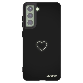 Picasee fekete szilikon tok az alábbi mobiltelefonokra Samsung Galaxy S21 FE 5G - Heart