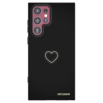 Picasee fekete szilikon tok az alábbi mobiltelefonokra Samsung Galaxy S22 Ultra 5G - Heart