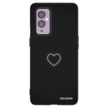 Picasee fekete szilikon tok az alábbi mobiltelefonokra OnePlus 9 - Heart