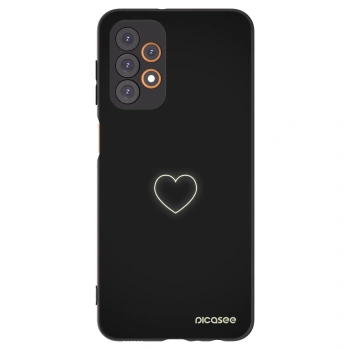 Picasee fekete szilikon tok az alábbi mobiltelefonokra Samsung Galaxy A23 A235F 4G - Heart