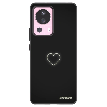 Picasee fekete szilikon tok az alábbi mobiltelefonokra Xiaomi 13 Lite - Heart