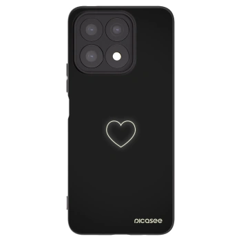 Picasee fekete szilikon tok az alábbi mobiltelefonokra Honor X8a - Heart
