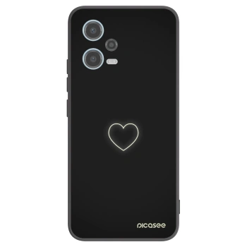 Picasee fekete szilikon tok az alábbi mobiltelefonokra Xiaomi Redmi Note 12 5G - Heart