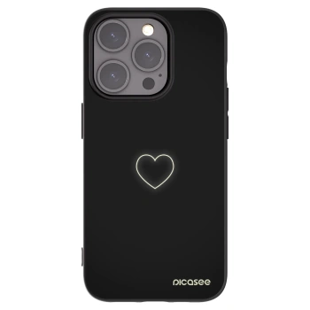 Picasee fekete szilikon tok az alábbi mobiltelefonokra Apple iPhone 15 Pro - Heart