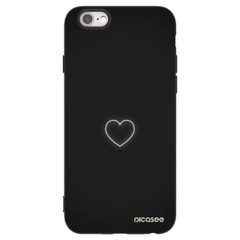 Picasee fekete szilikon tok az alábbi mobiltelefonokra Apple iPhone 6/6S - Heart