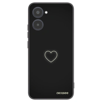 Picasee fekete szilikon tok az alábbi mobiltelefonokra Realme 10 4G - Heart