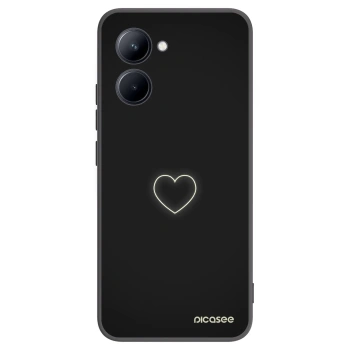 Picasee fekete szilikon tok az alábbi mobiltelefonokra Realme C33 (2023) - Heart