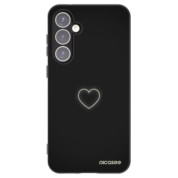 Picasee fekete szilikon tok az alábbi mobiltelefonokra Samsung Galaxy S23 FE S711B - Heart