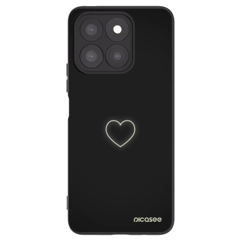 Picasee fekete szilikon tok az alábbi mobiltelefonokra Honor X8b - Heart
