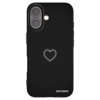 Picasee fekete szilikon tok az alábbi mobiltelefonokra Apple iPhone 16 - Heart
