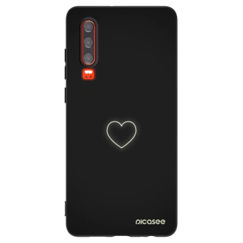 Picasee fekete szilikon tok az alábbi mobiltelefonokra Huawei P30 - Heart