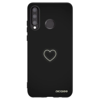 Picasee fekete szilikon tok az alábbi mobiltelefonokra Huawei P30 Lite - Heart