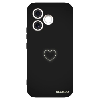 Picasee fekete szilikon tok az alábbi mobiltelefonokra Honor 600 Lite - Heart