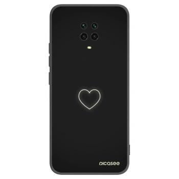 Picasee fekete szilikon tok az alábbi mobiltelefonokra Xiaomi Redmi Note 9 Pro - Heart