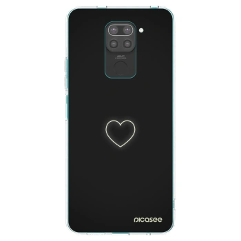 Picasee fekete szilikon tok az alábbi mobiltelefonokra Xiaomi Redmi Note 9 - Heart