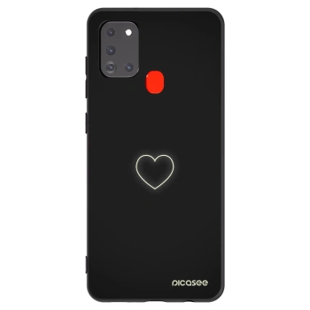 Picasee fekete szilikon tok az alábbi mobiltelefonokra Samsung Galaxy A21s - Heart
