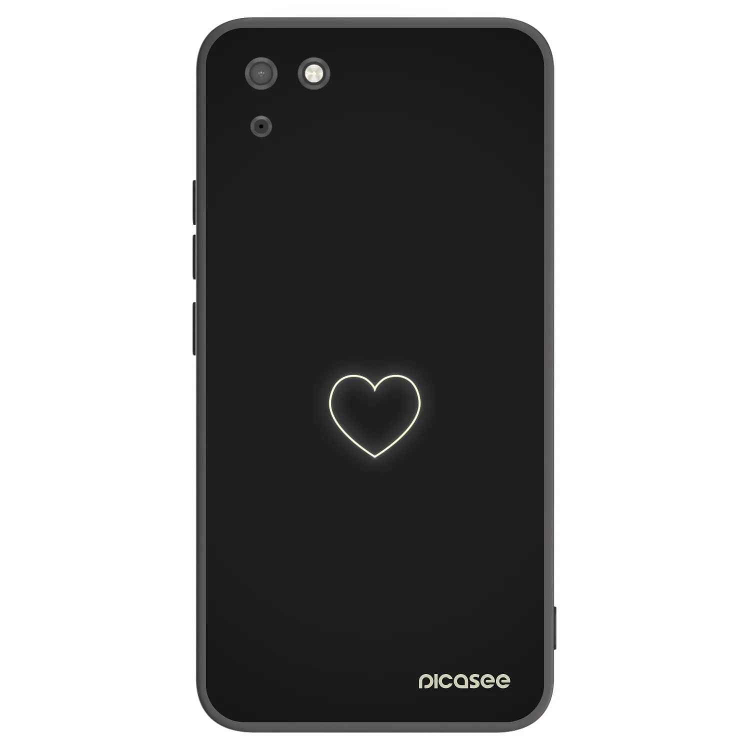 Picasee fekete szilikon tok az alábbi mobiltelefonokra Huawei Y5P - Heart