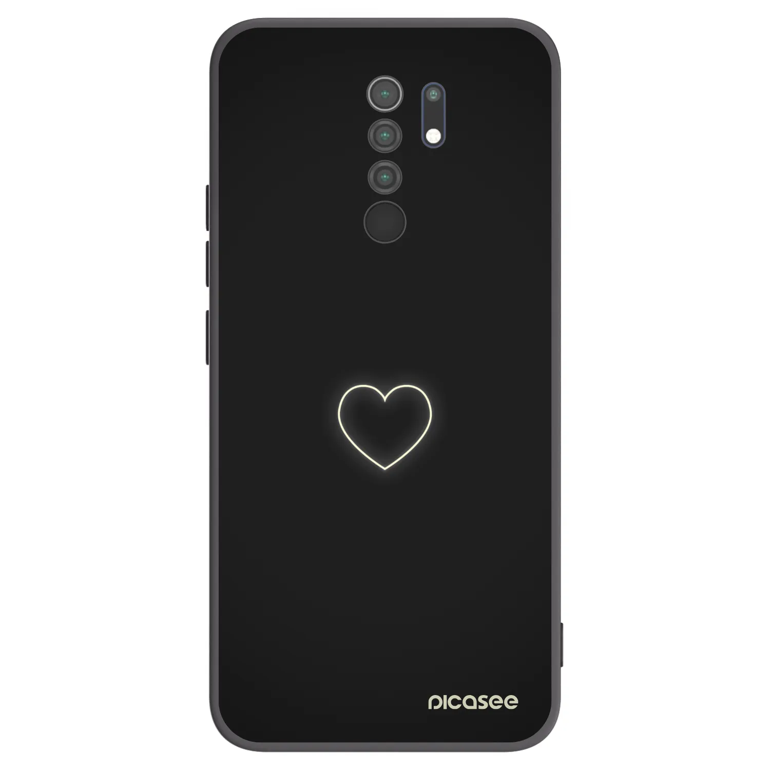 Picasee fekete szilikon tok az alábbi mobiltelefonokra Xiaomi Redmi 9 - Heart
