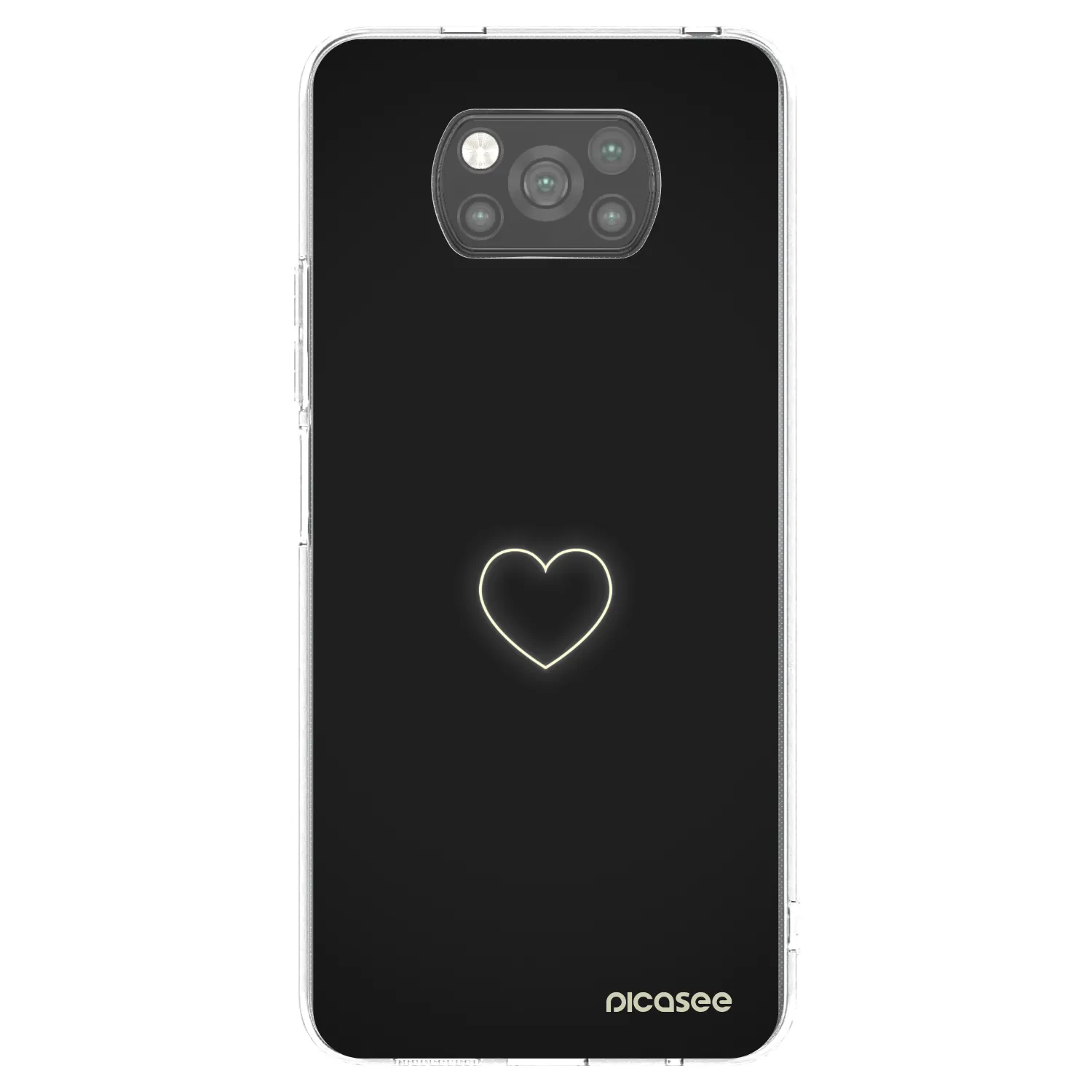 Picasee fekete szilikon tok az alábbi mobiltelefonokra Xiaomi Poco X3 - Heart