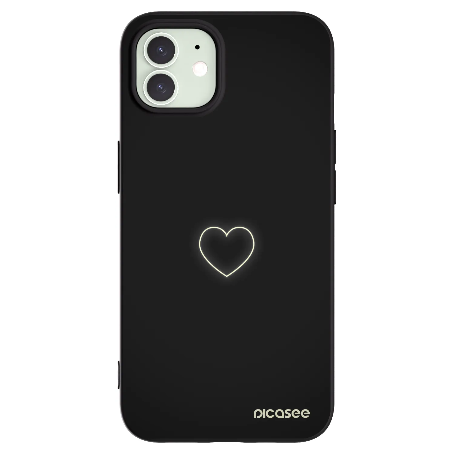 Picasee fekete szilikon tok az alábbi mobiltelefonokra Apple iPhone 12 - Heart