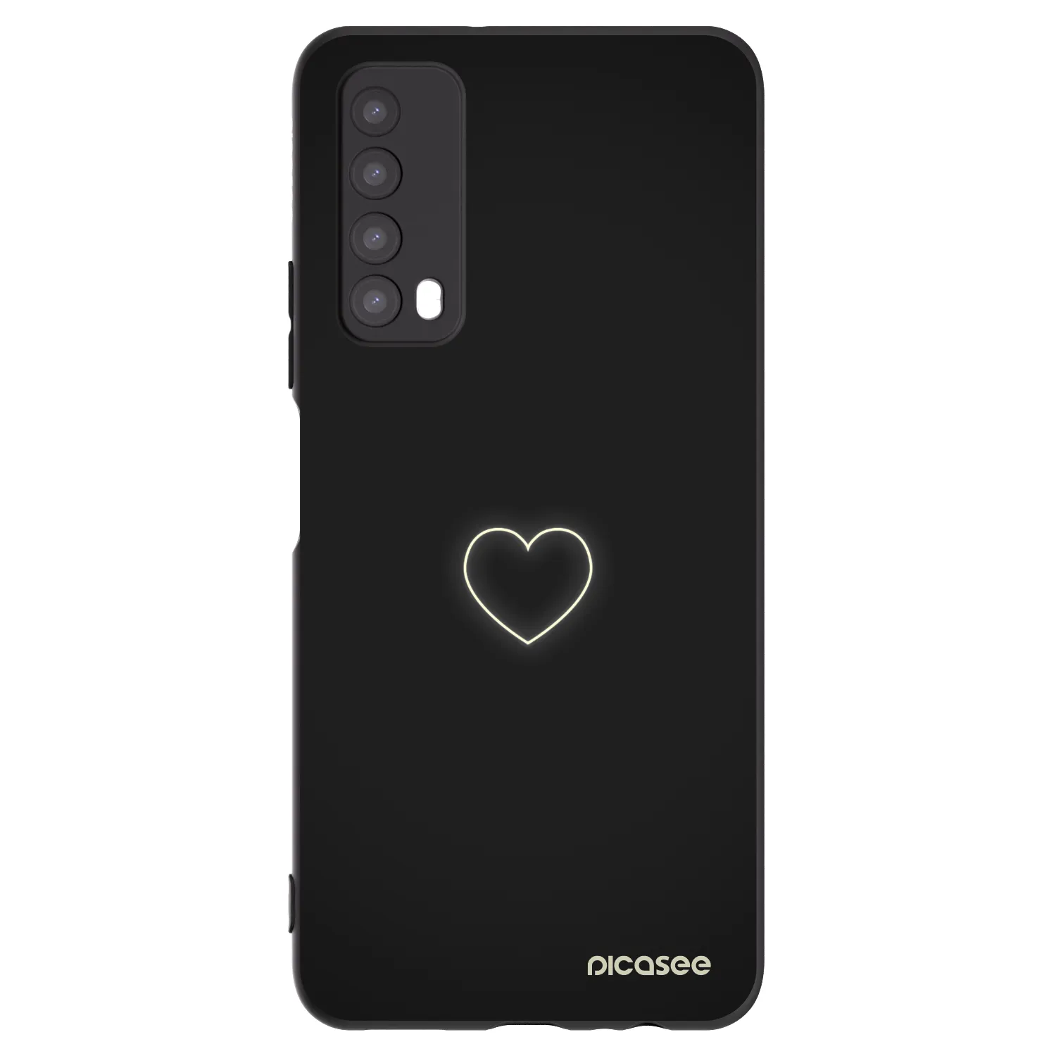 Picasee fekete szilikon tok az alábbi mobiltelefonokra Huawei P Smart 2021 - Heart