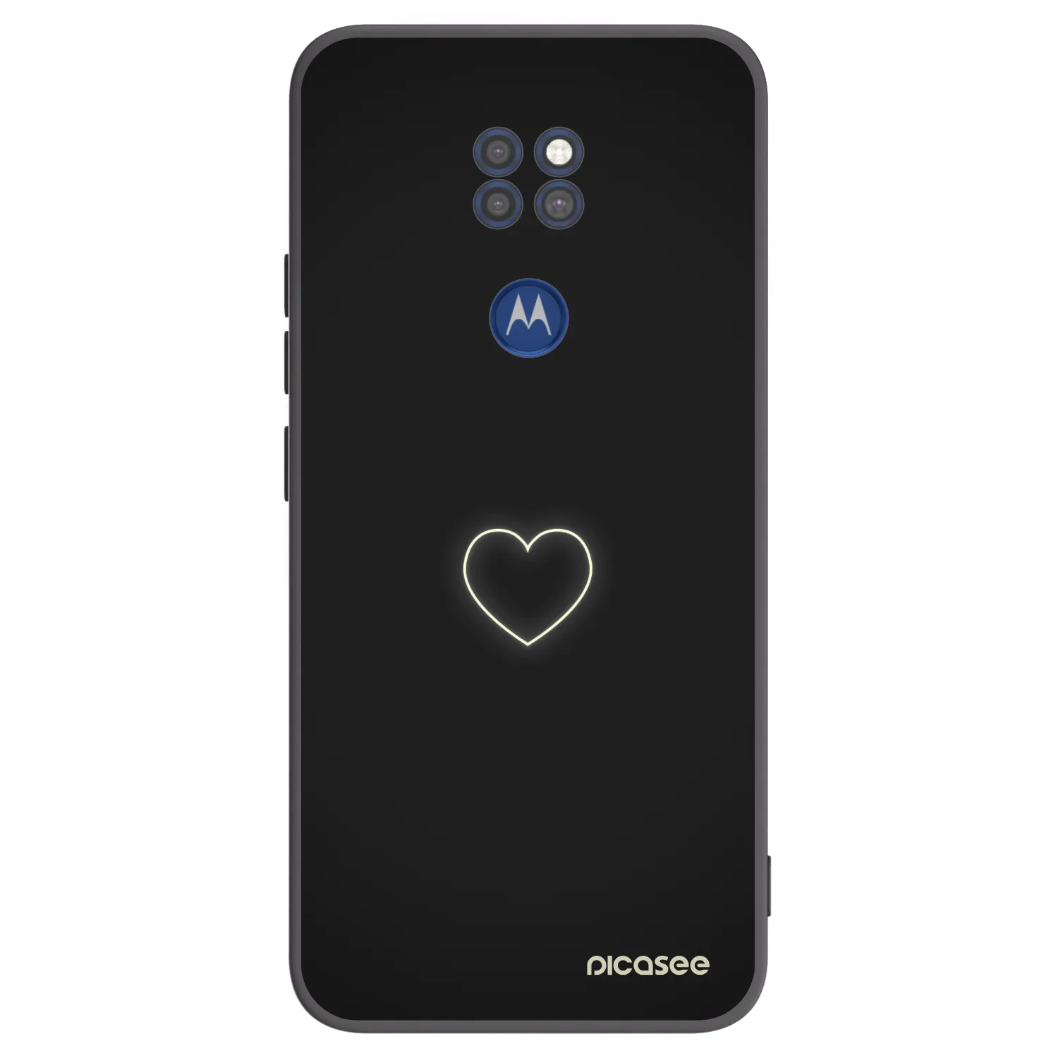 Picasee fekete szilikon tok az alábbi mobiltelefonokra Motorola Moto G9 Play - Heart