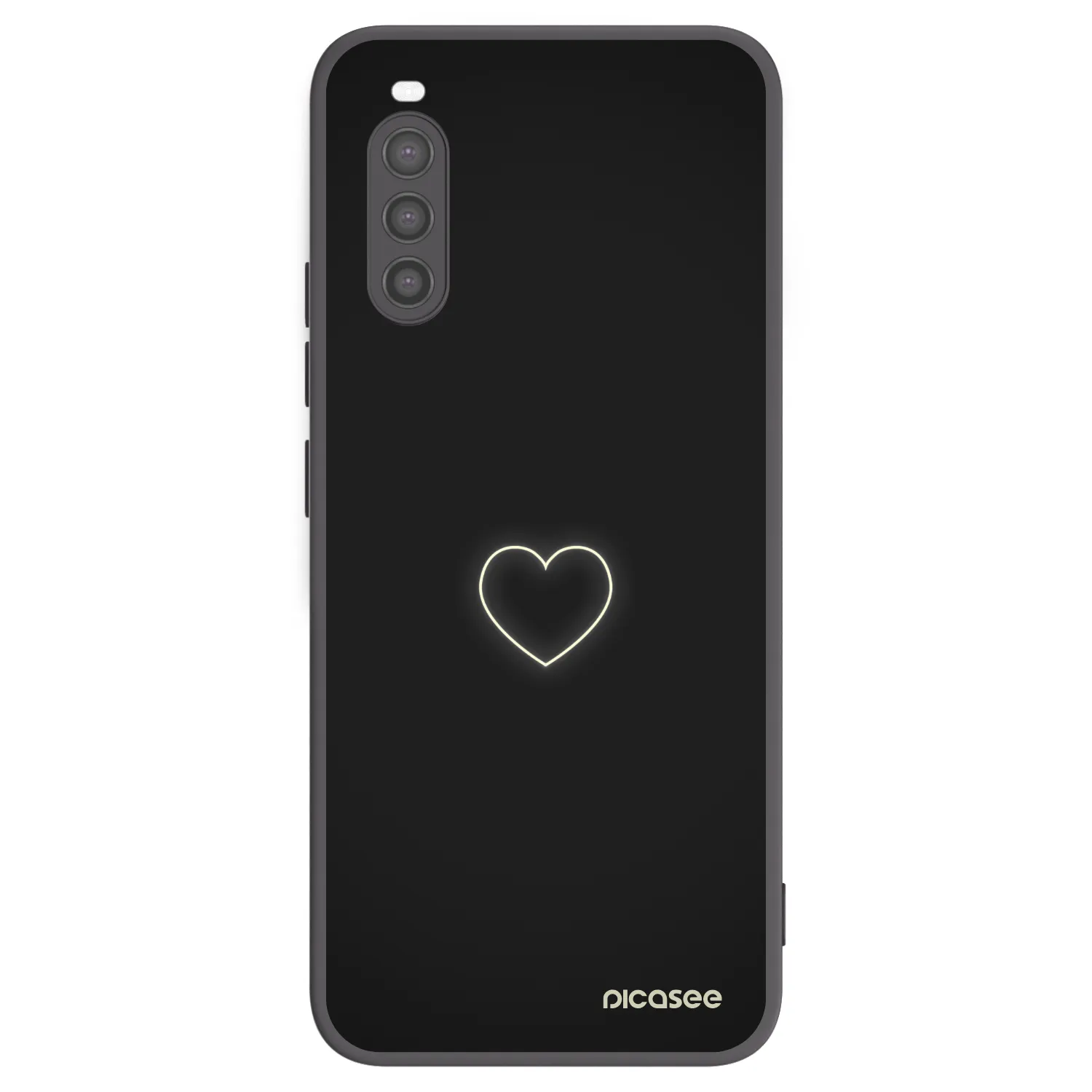 Picasee fekete szilikon tok az alábbi mobiltelefonokra Sony Xperia 10 II - Heart