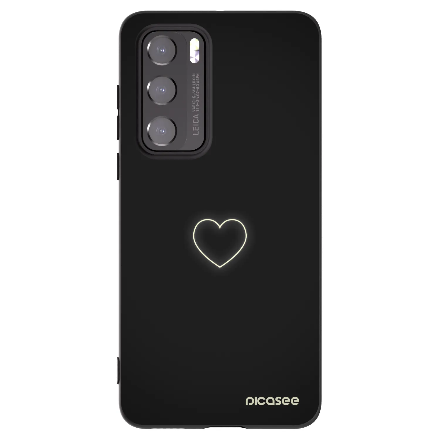 Picasee fekete szilikon tok az alábbi mobiltelefonokra Huawei P40 - Heart