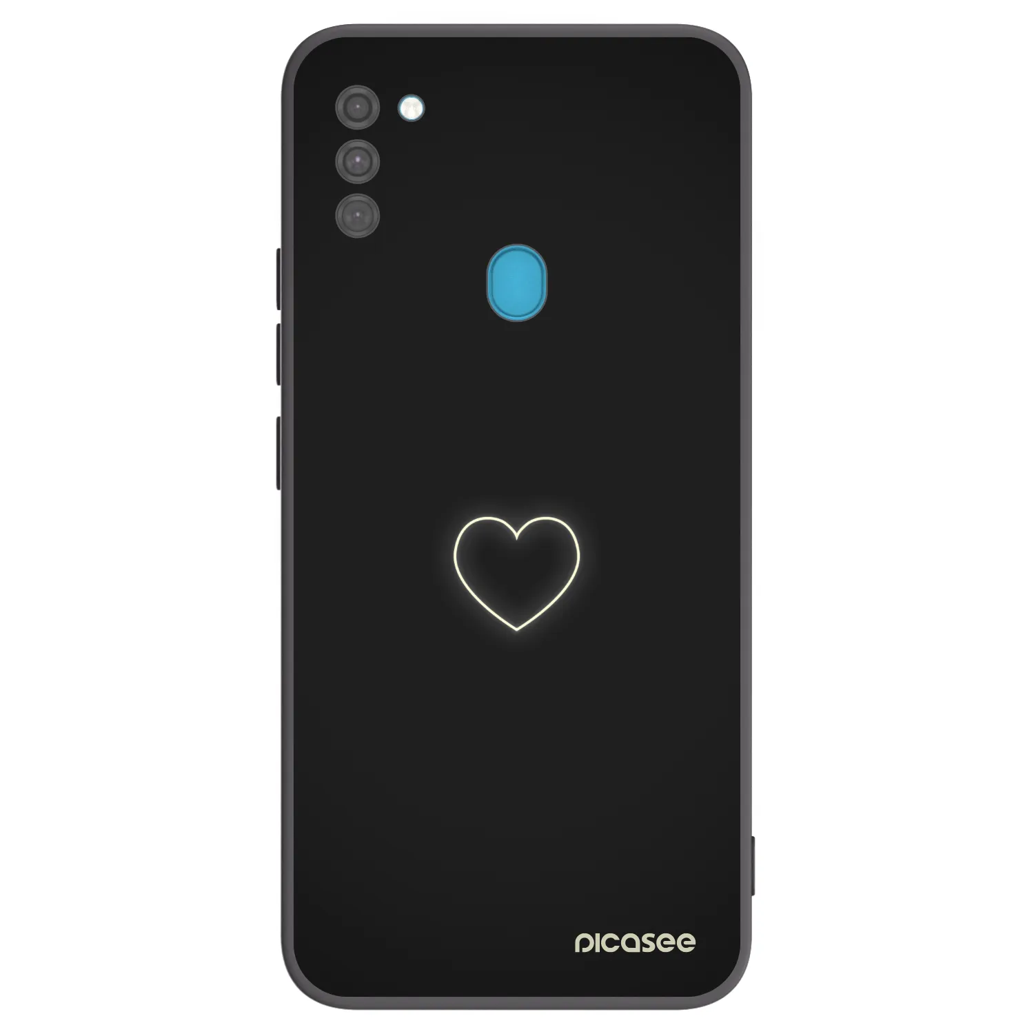 Picasee fekete szilikon tok az alábbi mobiltelefonokra Samsung Galaxy M11 - Heart