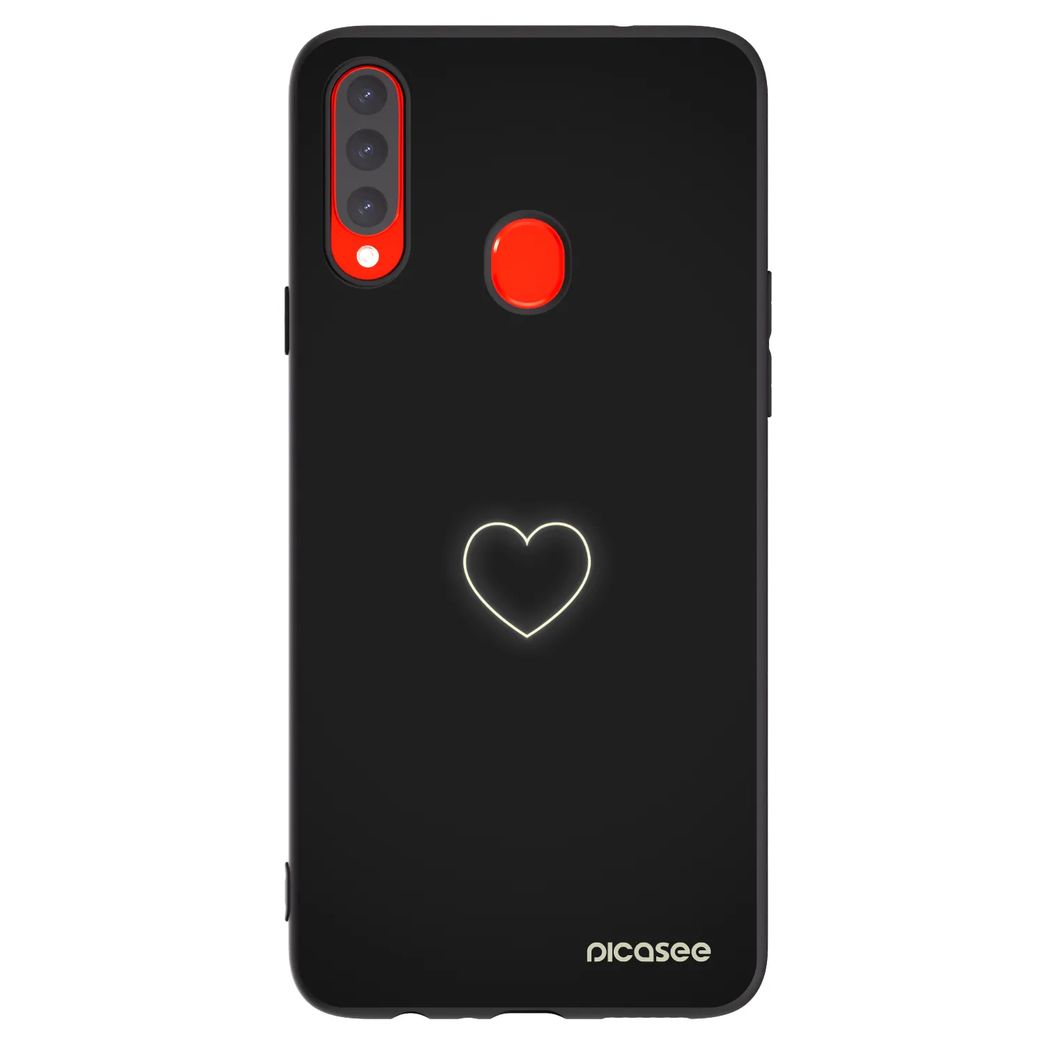 Picasee fekete szilikon tok az alábbi mobiltelefonokra Samsung Galaxy A20s - Heart