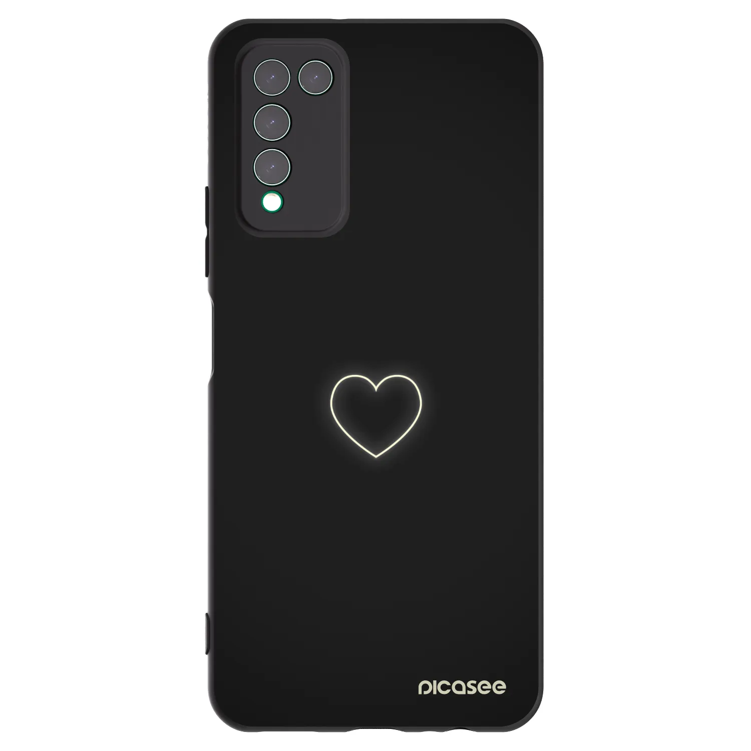 Picasee fekete szilikon tok az alábbi mobiltelefonokra Honor 10X Lite - Heart