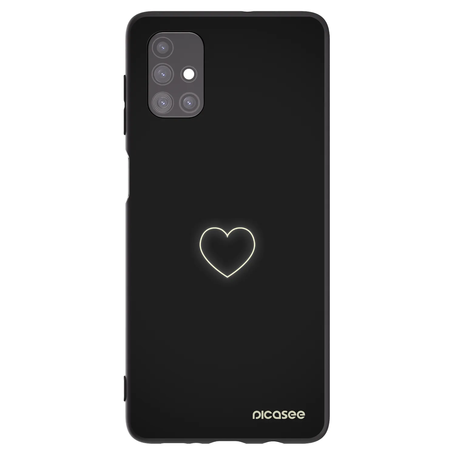 Picasee fekete szilikon tok az alábbi mobiltelefonokra Samsung Galaxy M51 M515F - Heart
