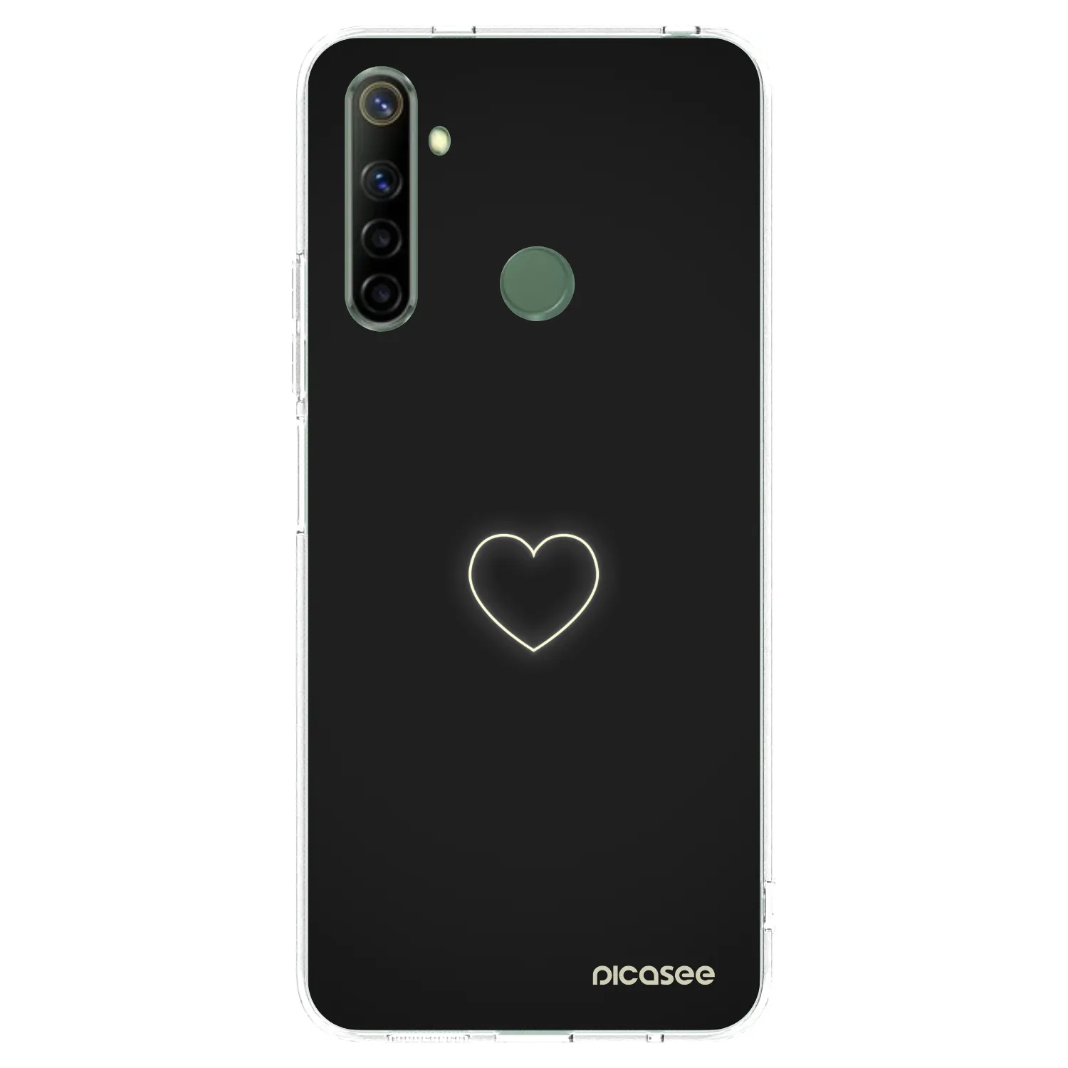 Picasee átlátszó szilikon tok az alábbi mobiltelefonokra Realme 6i - Heart