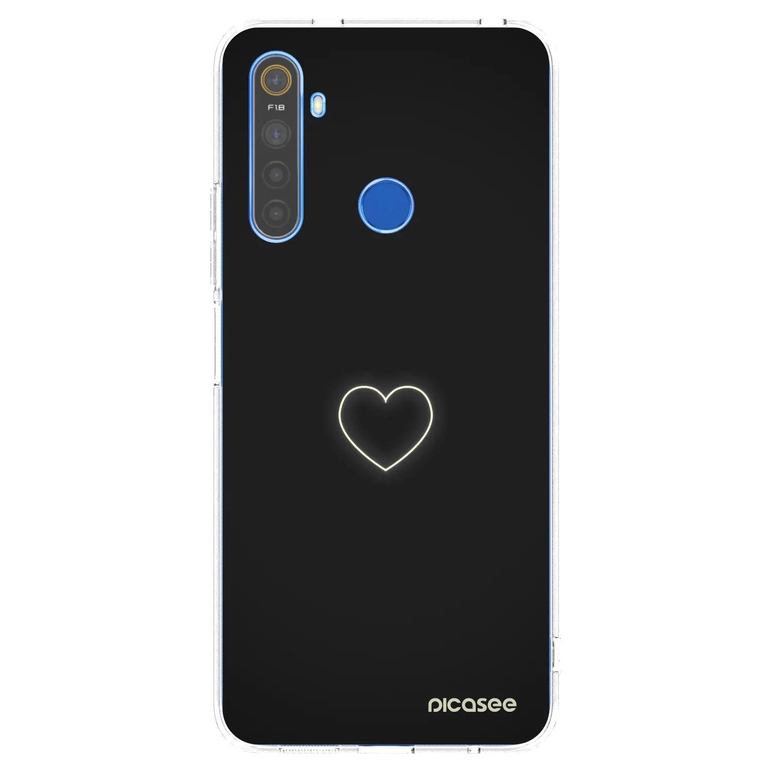 Picasee átlátszó szilikon tok az alábbi mobiltelefonokra Realme 5 - Heart