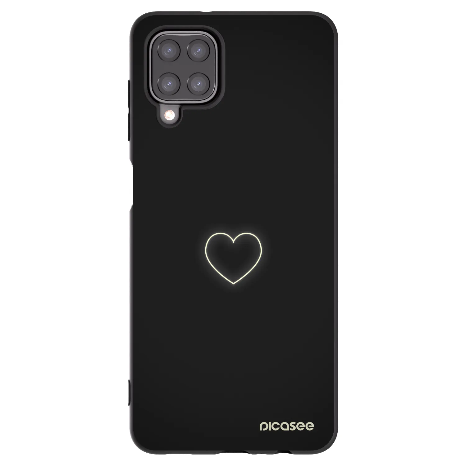 Picasee fekete szilikon tok az alábbi mobiltelefonokra Samsung Galaxy A12 A125F - Heart