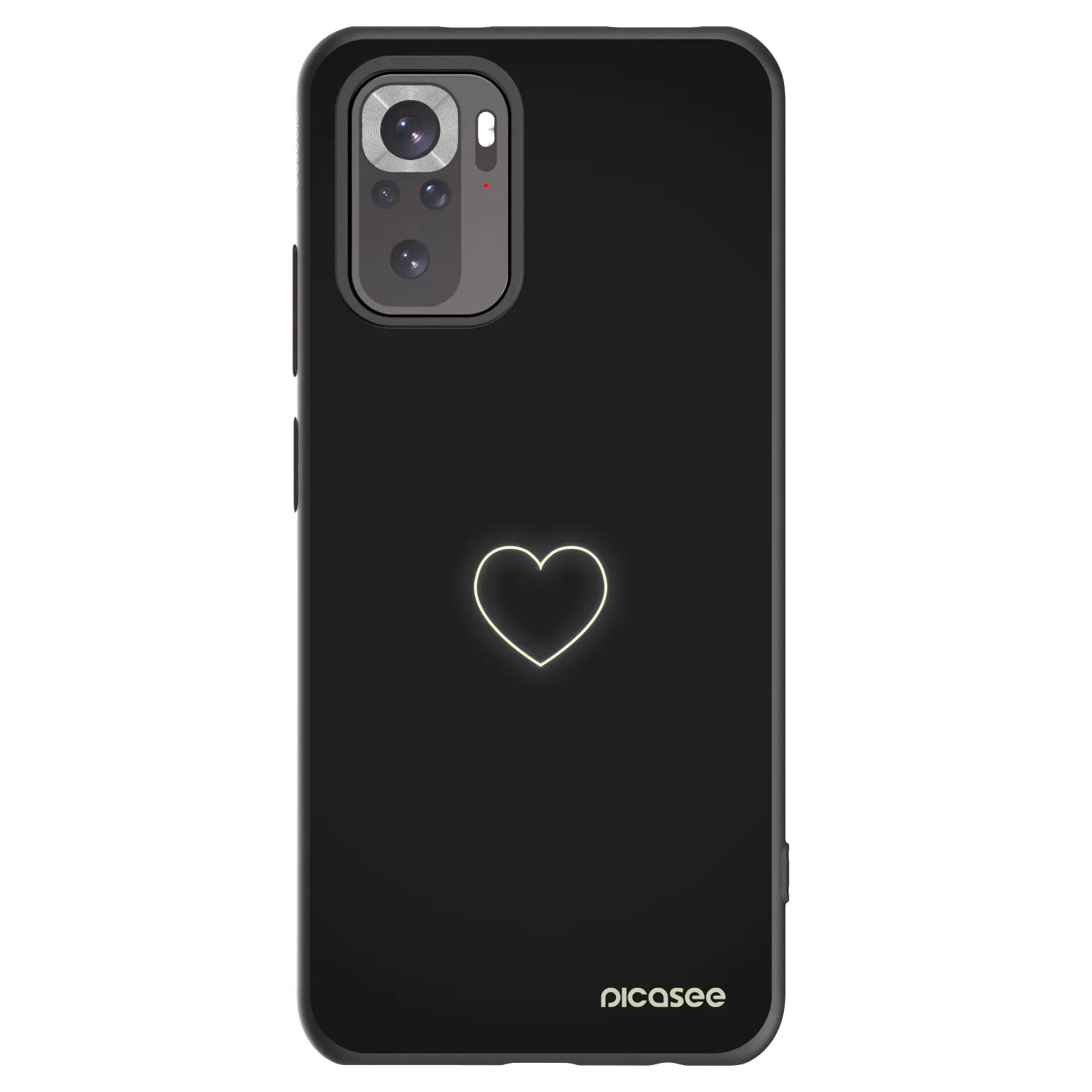 Picasee fekete szilikon tok az alábbi mobiltelefonokra Xiaomi Redmi Note 10 - Heart