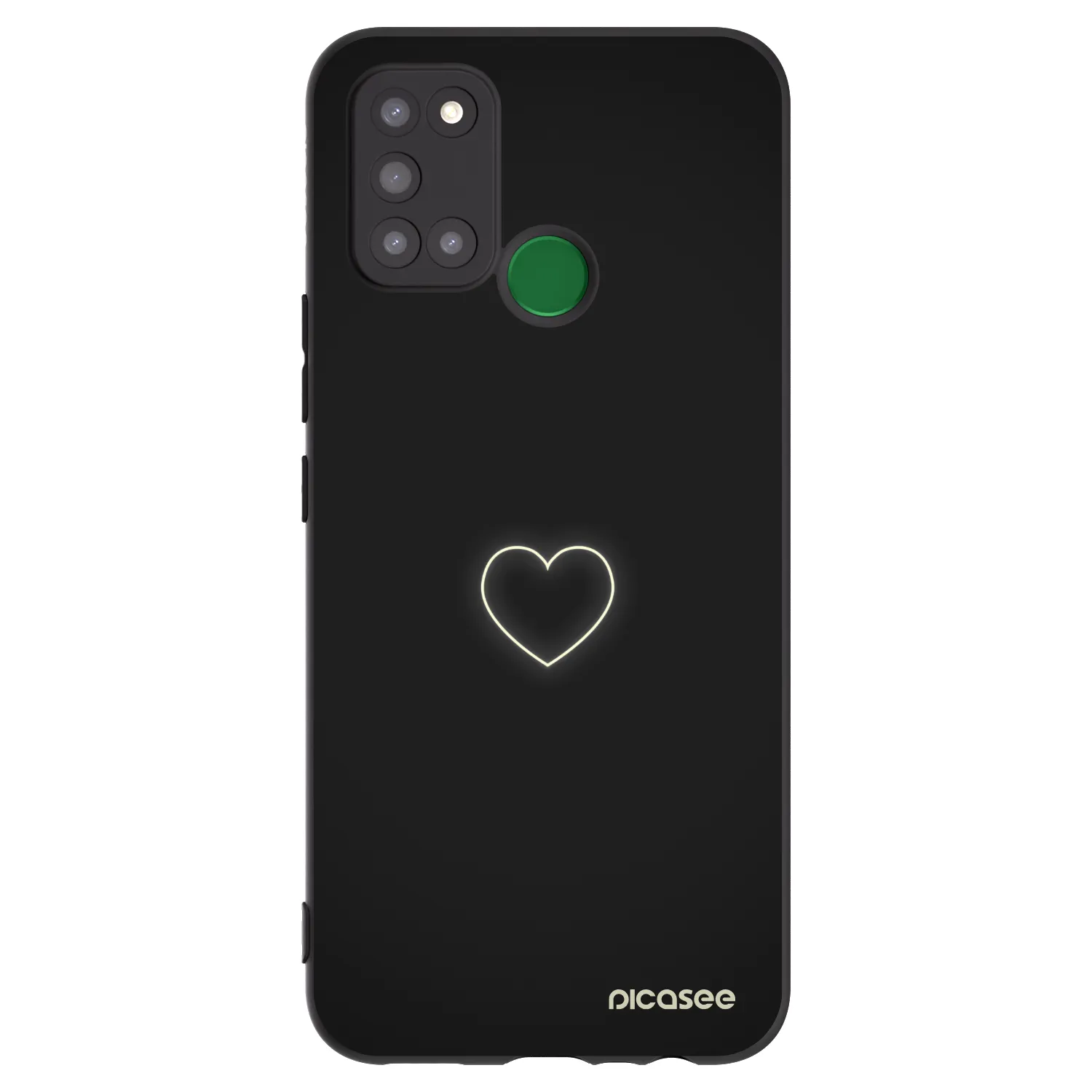 Picasee fekete szilikon tok az alábbi mobiltelefonokra Realme 7i - Heart