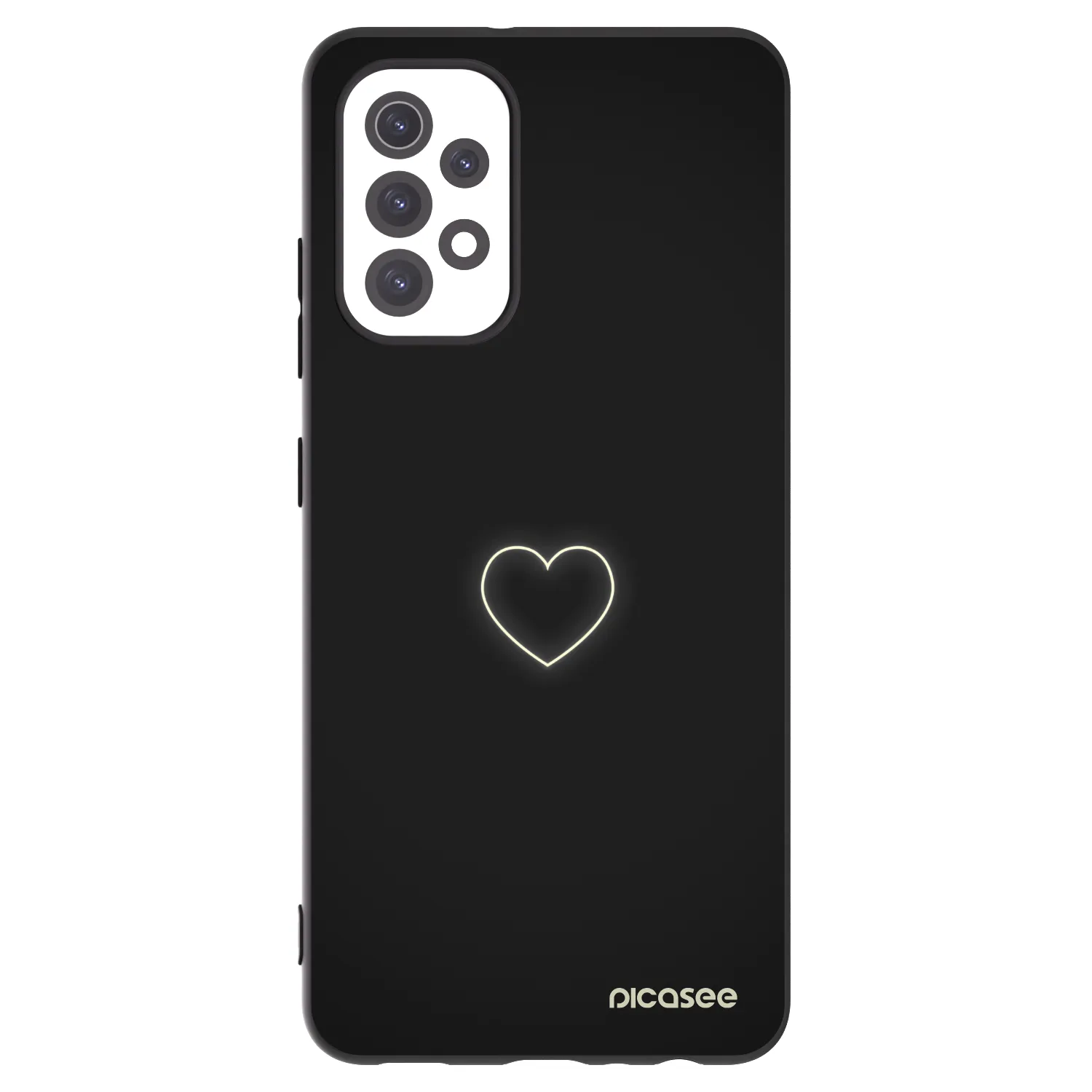 Picasee fekete szilikon tok az alábbi mobiltelefonokra Samsung Galaxy A32 5G A326B - Heart