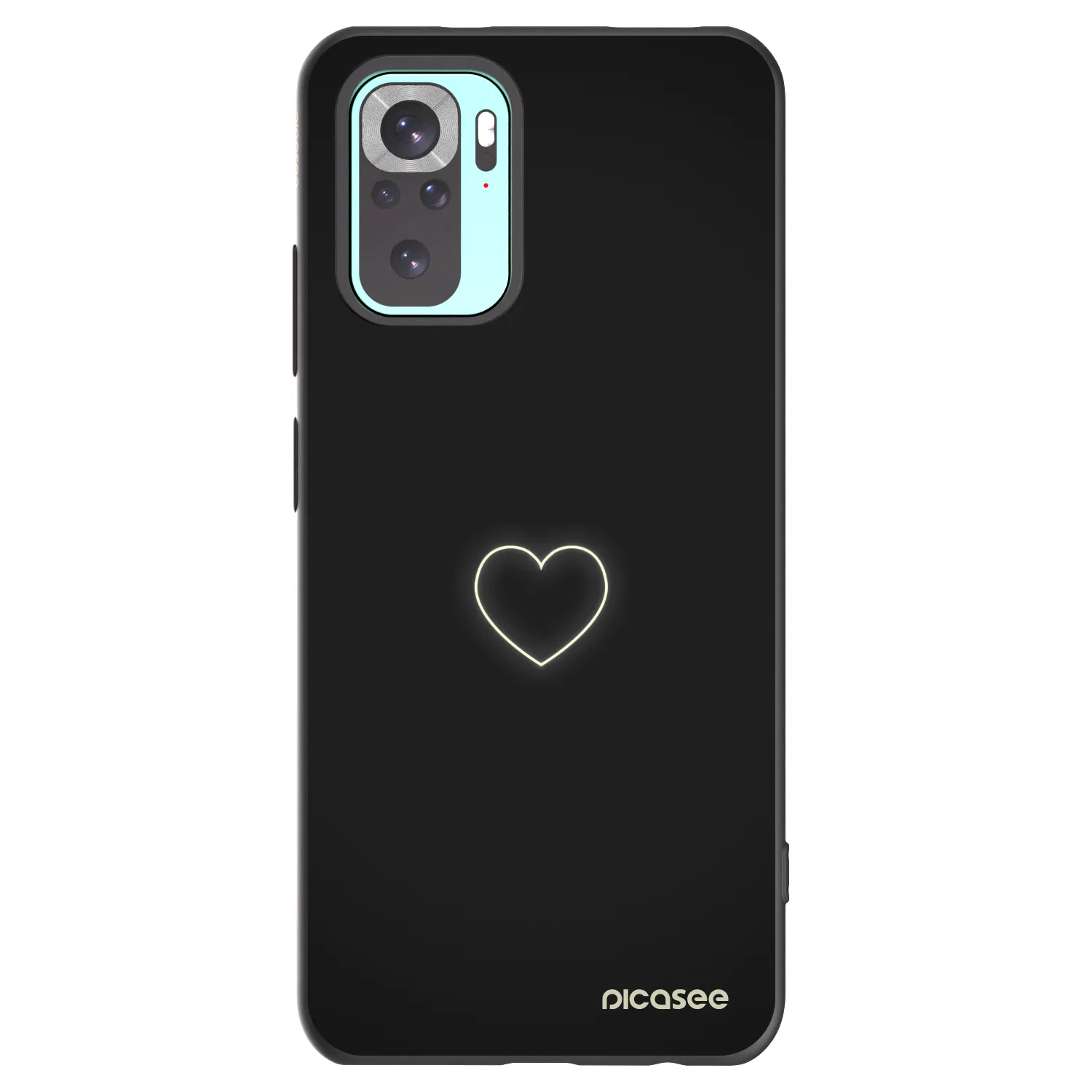 Picasee fekete szilikon tok az alábbi mobiltelefonokra Xiaomi Redmi Note 10 Pro - Heart