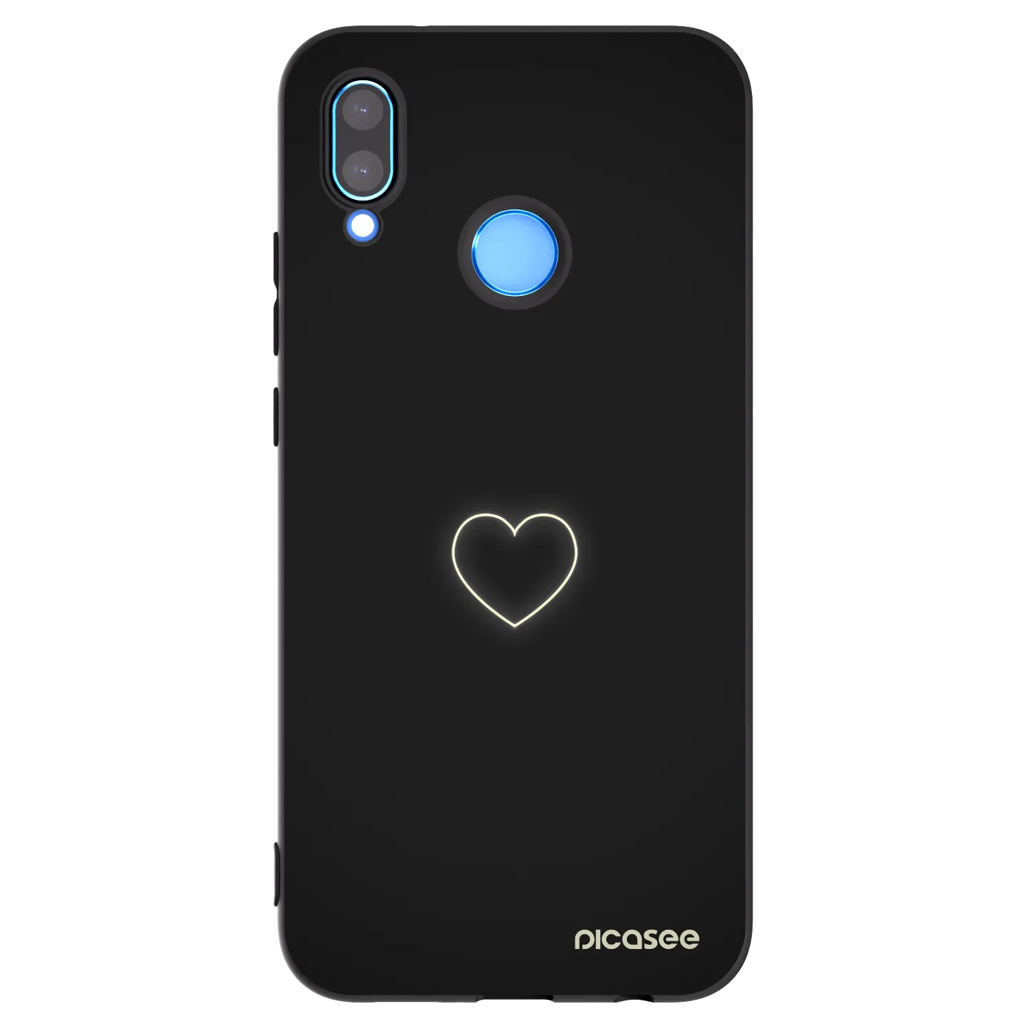 Picasee fekete szilikon tok az alábbi mobiltelefonokra Huawei P20 Lite - Heart