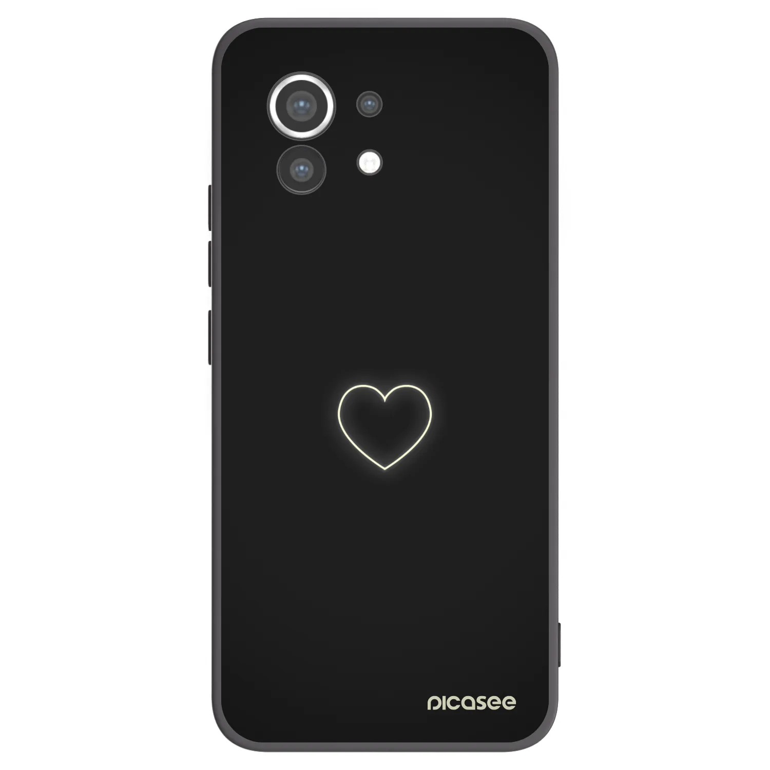 Picasee fekete szilikon tok az alábbi mobiltelefonokra Xiaomi Mi 11 - Heart